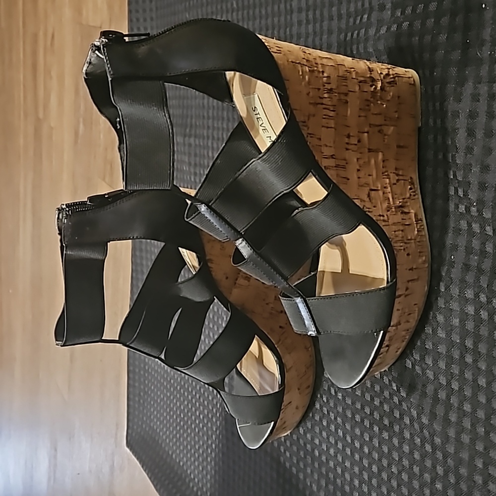 Steve Madden, Selinah, black, size 10, wedges - Picture 3 of 11